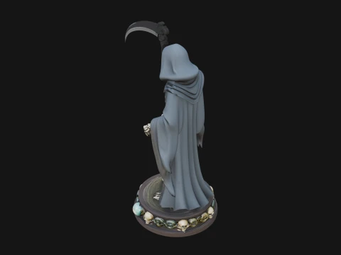 Grim Reaper with Scythe Statue Design 2 - 3D Print Model 3D Print Model
