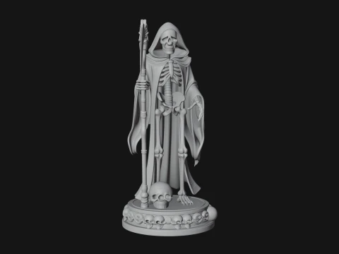 Grim Reaper with Scythe Statue Design 2 - 3D Print Model 3D Print Model