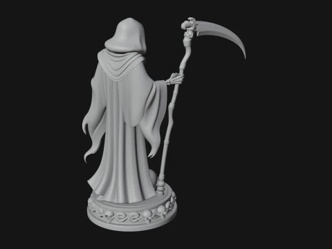 Grim Reaper with Scythe Statue Design 2 - 3D Print Model 3D Print Model