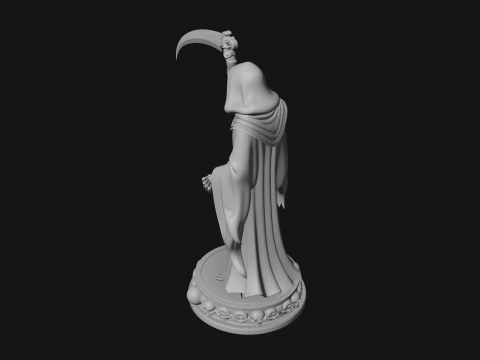 Grim Reaper with Scythe Statue Design 2 - 3D Print Model 3D Print Model
