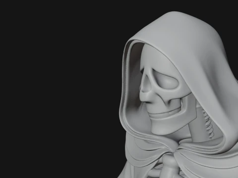 Grim Reaper with Scythe Statue Design 2 - 3D Print Model 3D Print Model