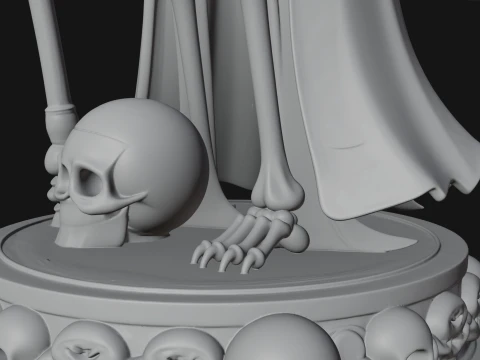Grim Reaper with Scythe Statue Design 2 - 3D Print Model 3D Print Model