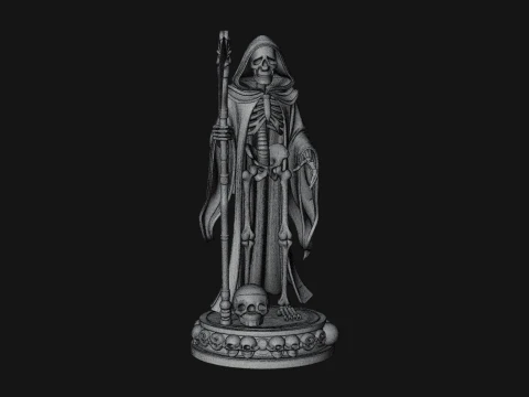 Grim Reaper with Scythe Statue Design 2 - 3D Print Model 3D Print Model