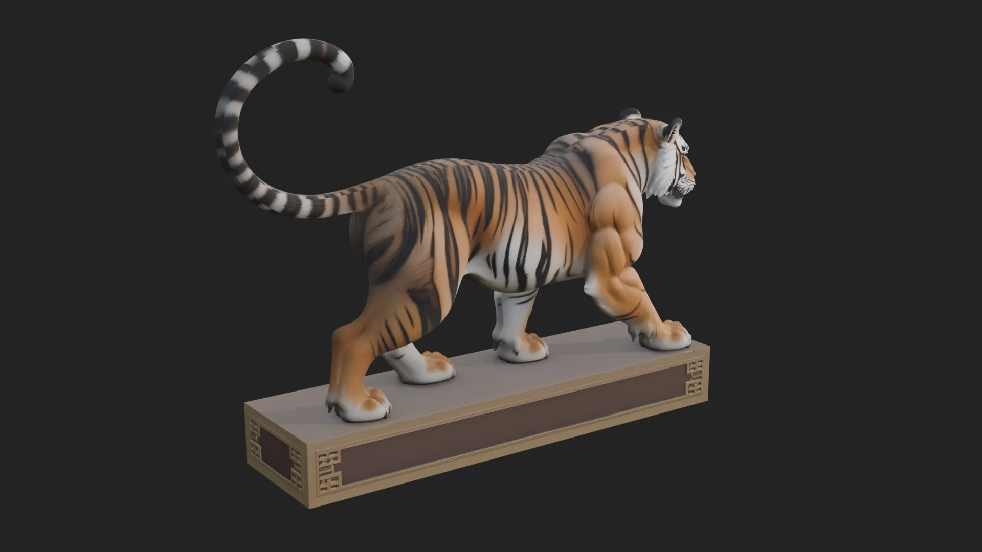 Standing Tiger Statue Design 2 - 3D Print Model 3D Print Model .c4d .max .obj .3ds .fbx .stl .blend 