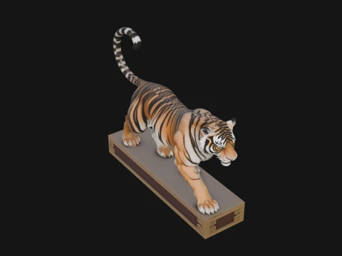 Standing Tiger Statue Design 2 - 3D Print Model 3D Print Model