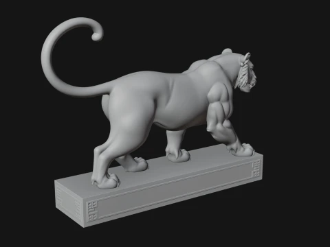 Standing Tiger Statue Design 2 - 3D Print Model 3D Print Model