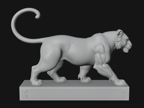 Standing Tiger Statue Design 2 - 3D Print Model 3D Print Model