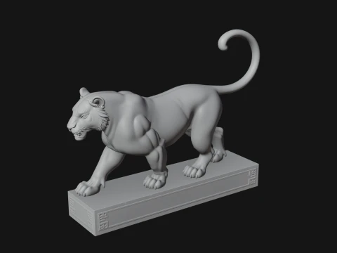 Standing Tiger Statue Design 2 - 3D Print Model 3D Print Model