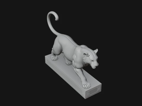 Standing Tiger Statue Design 2 - 3D Print Model 3D Print Model