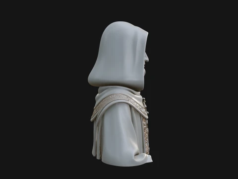 Hooded Monk Bust Statue Design 1 - 3D Print Model 3D Print Model