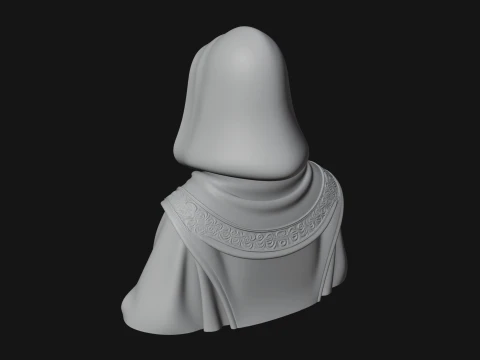 Hooded Monk Bust Statue Design 1 - 3D Print Model 3D Print Model