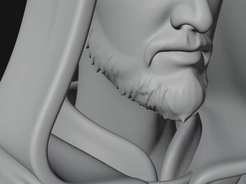 Hooded Monk Bust Statue Design 1 - 3D Print Model 3D Print Model