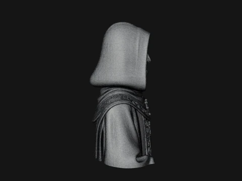 Hooded Monk Bust Statue Design 1 - 3D Print Model 3D Print Model