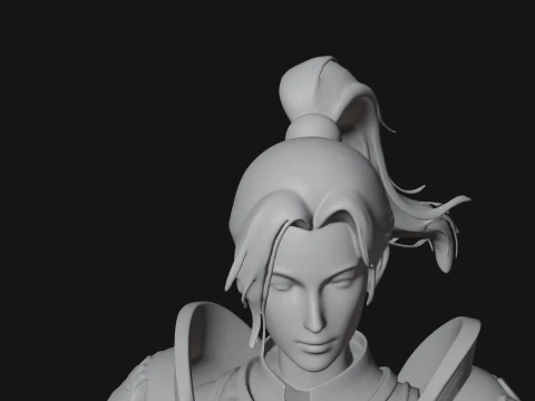 Woman Knight with Spear Statue Design 2 - 3D Print Model 3D Print Model