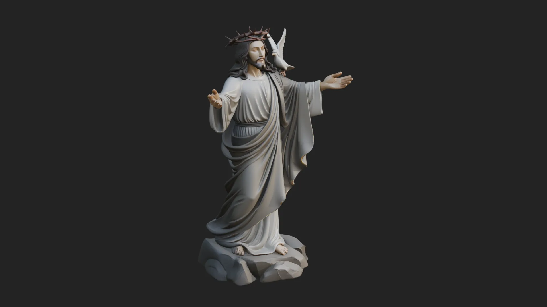 Winged Christ Statue Design 4 - 3D Print Model 3D Print Model .c4d .max .obj .3ds .fbx .stl .blend 