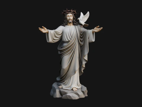 Winged Christ Statue Design 4 - 3D Print Model 3D Print Model