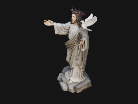 Winged Christ Statue Design 4 - 3D Print Model 3D Print Model
