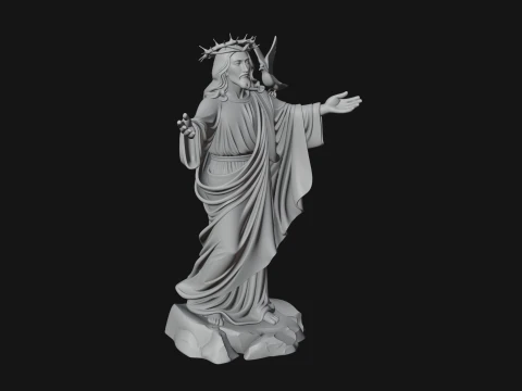 Winged Christ Statue Design 4 - 3D Print Model 3D Print Model