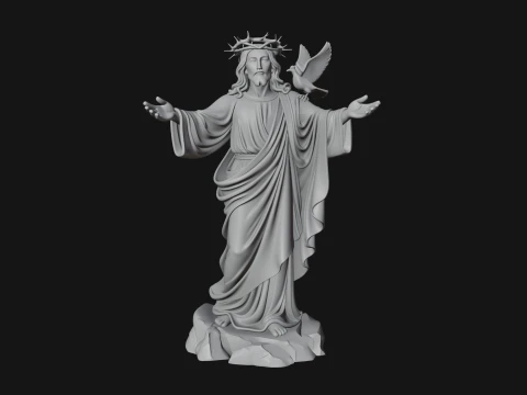 Winged Christ Statue Design 4 - 3D Print Model 3D Print Model