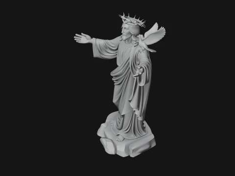 Winged Christ Statue Design 4 - 3D Print Model 3D Print Model