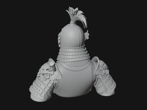 Skull Samurai Bust Statue Design 2 - 3D Print Model 3D Print Model