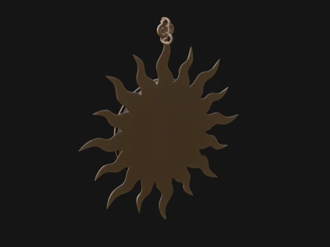 Sun Face Wall Plaque Design 2 - 3D Print Model 3D Print Model