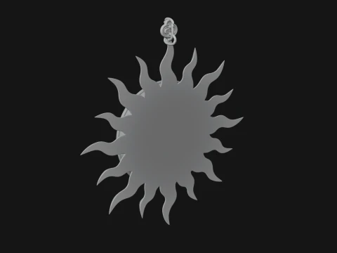 Sun Face Wall Plaque Design 2 - 3D Print Model 3D Print Model