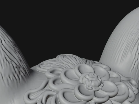 Floral Chibi Mouse Statue Design 1 - 3D Print Model 3D Print Model