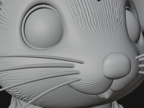 Floral Chibi Mouse Statue Design 1 - 3D Print Model 3D Print Model