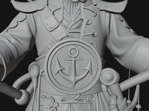Skeleton Pirate Captain Statue Design 3 - 3D Print Model 3D Print Model