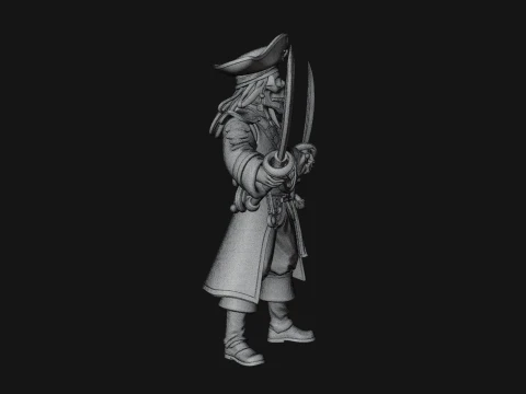 Skeleton Pirate Captain Statue Design 3 - 3D Print Model 3D Print Model