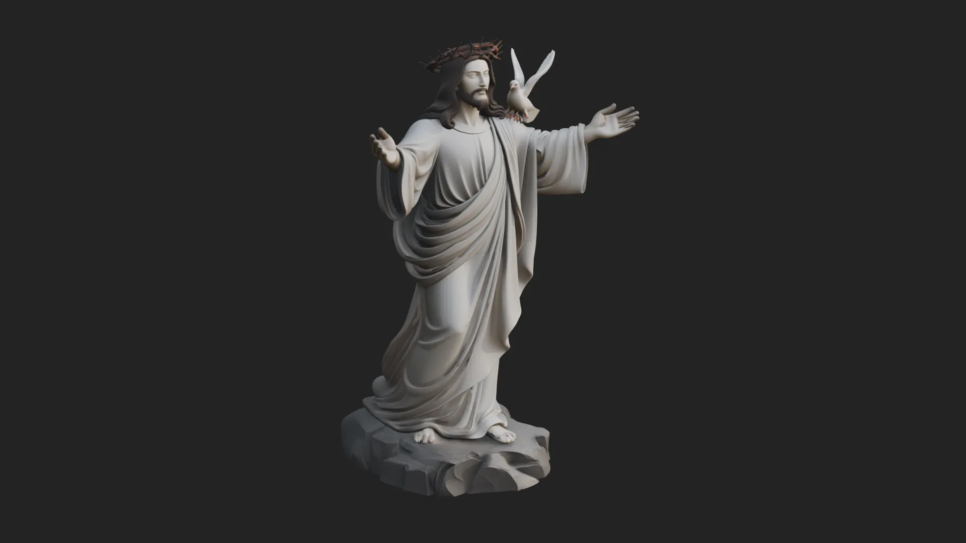 Winged Christ Statue Design 5 - 3D Print Model 3D Print Model .c4d .max .obj .3ds .fbx .stl .blend 