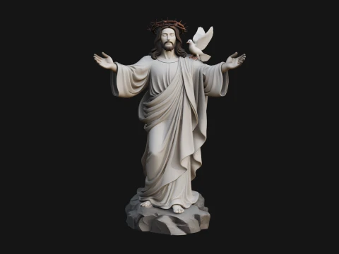 Winged Christ Statue Design 5 - 3D Print Model 3D Print Model