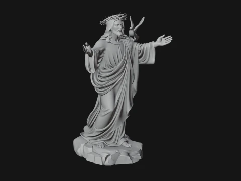 Winged Christ Statue Design 5 - 3D Print Model 3D Print Model