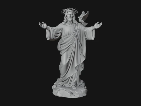 Winged Christ Statue Design 5 - 3D Print Model 3D Print Model