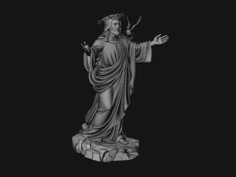 Winged Christ Statue Design 5 - 3D Print Model 3D Print Model
