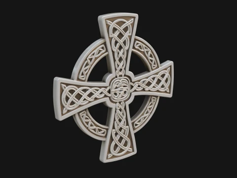 Celtic Cross Wall Plaque Design 1 - 3D Print Model 3D Print Model