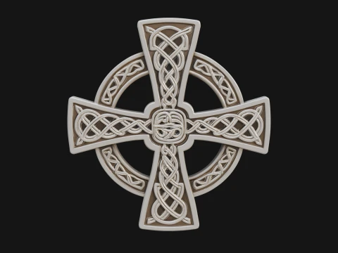 Celtic Cross Wall Plaque Design 1 - 3D Print Model 3D Print Model