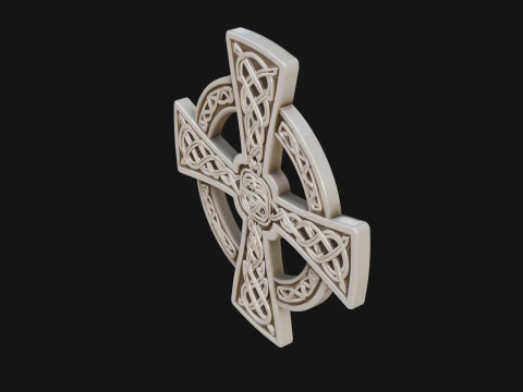 Celtic Cross Wall Plaque Design 1 - 3D Print Model 3D Print Model