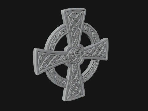 Celtic Cross Wall Plaque Design 1 - 3D Print Model 3D Print Model