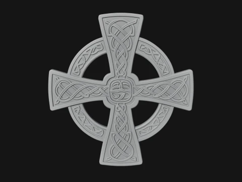 Celtic Cross Wall Plaque Design 1 - 3D Print Model 3D Print Model