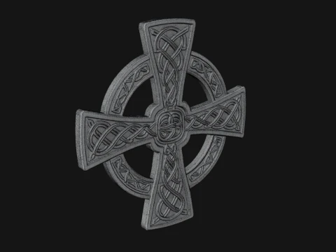 Celtic Cross Wall Plaque Design 1 - 3D Print Model 3D Print Model