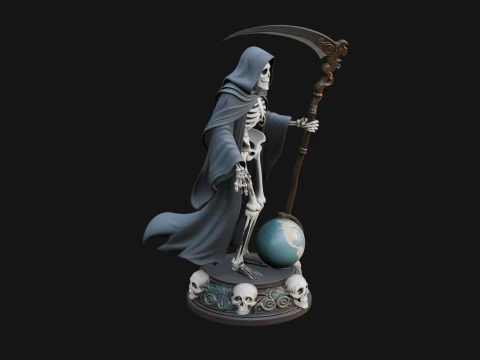 Grim Reaper with Scythe Statue Design 3 - 3D Print Model 3D Принт Модель