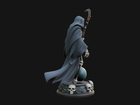 Grim Reaper with Scythe Statue Design 3 - 3D Print Model 3D Print Model