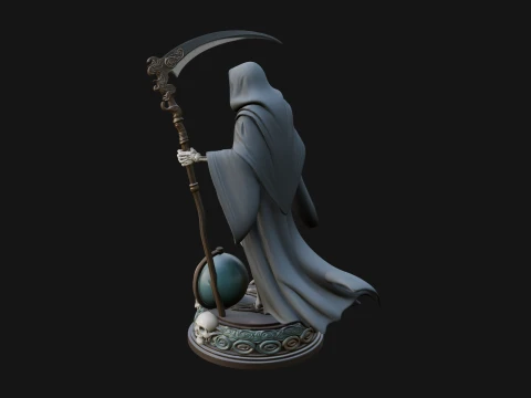 Grim Reaper with Scythe Statue Design 3 - 3D Print Model 3D Print Model