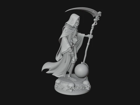 Grim Reaper with Scythe Statue Design 3 - 3D Print Model 3D Print Model