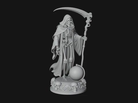 Grim Reaper with Scythe Statue Design 3 - 3D Print Model 3D Print Model