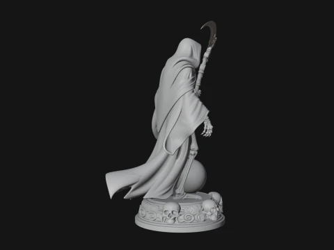 Grim Reaper with Scythe Statue Design 3 - 3D Print Model 3D Print Model