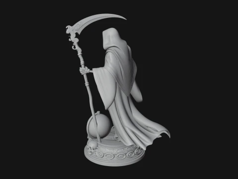 Grim Reaper with Scythe Statue Design 3 - 3D Print Model 3D Print Model
