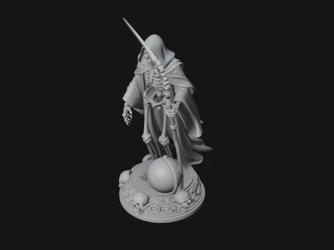 Grim Reaper with Scythe Statue Design 3 - 3D Print Model 3D Print Model